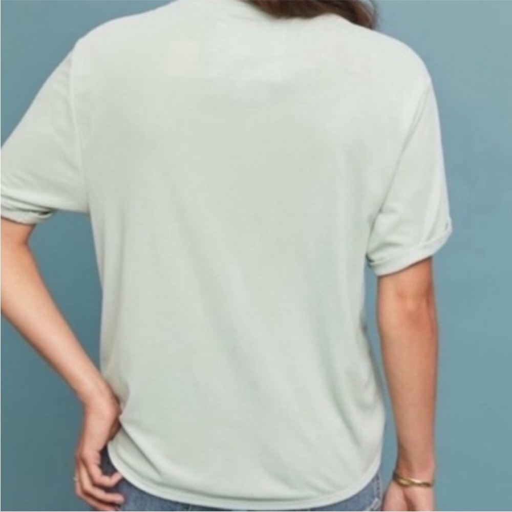 Anthropologie Saturday Sunday Short Sleeve Blouse Mint Green M - Picture 2 of 6
